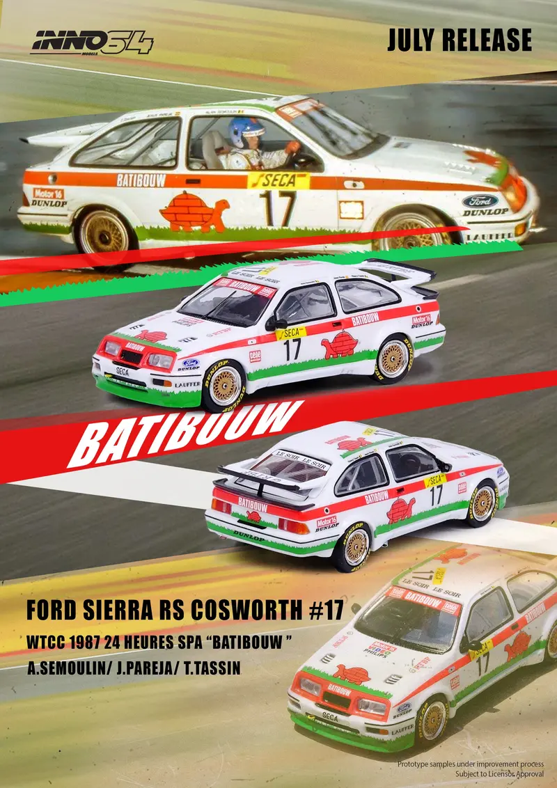 1:64 Ford Sierra Rs Cosworth -- #17 Wtcc 1984 Spa 24 Hours -- Inno64 2