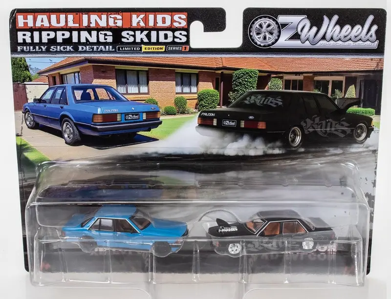 1:64 Ford Xd Falcon Twin Set -- Hauling Kids & Ripping Skids -- Oz Wheels Fsd 1