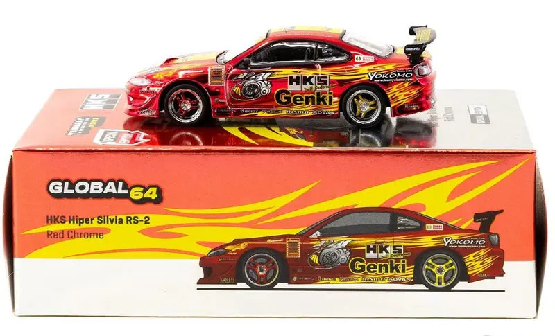 1:64 Hks Hiper Silvia Rs-2 - Chrome Red -- Nissan (S15) -- Tarmac Works Expo Car 1
