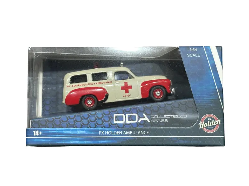 1:64 Holden Fx (48-215) Panel Van -- Melbourne District Ambulance -- Dda 1