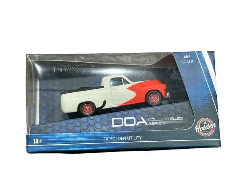 1:64 Holden Fx (48-215) Ute -- White W/Red Scallops -- Dda Collectibles 1