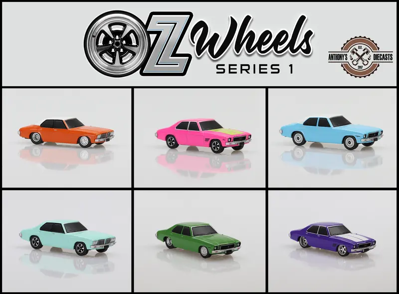 1:64 Holden Hq Kingswood/Gts/Statesman -- Full Set Of 6 -- Oz Wheels Series 1 1