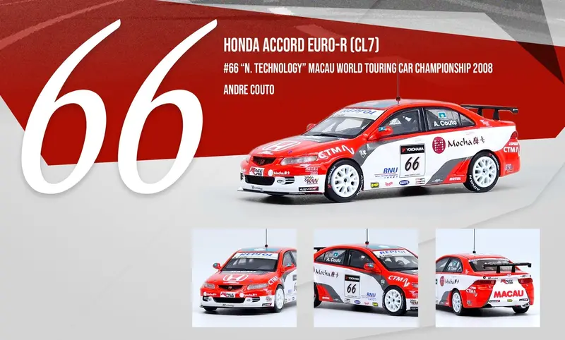 1:64 Honda Accord Euro-R (Cl7) -- #66 Macau Wtcc 2008 -- Inno64 1