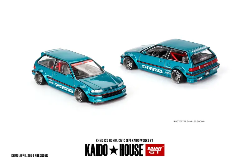 1:64 Honda Civic (Ef) Kaido V1 - Tahitian Green -- Kaido House X Mini Gt Khmg126 1