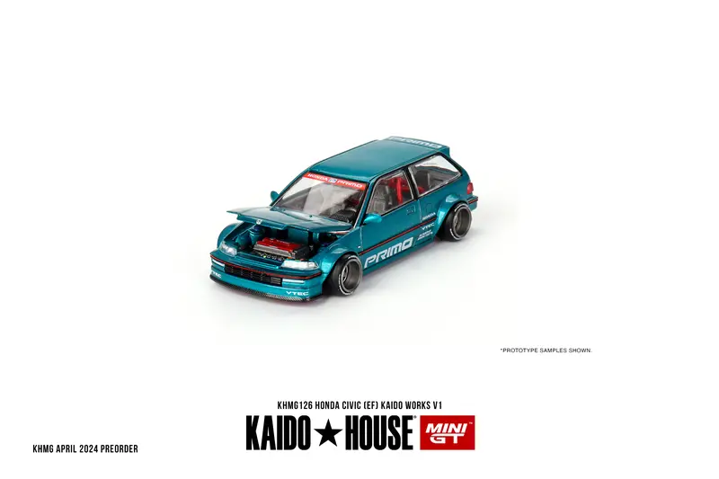 1:64 Honda Civic (Ef) Kaido V1 - Tahitian Green -- Kaido House X Mini Gt Khmg126 2