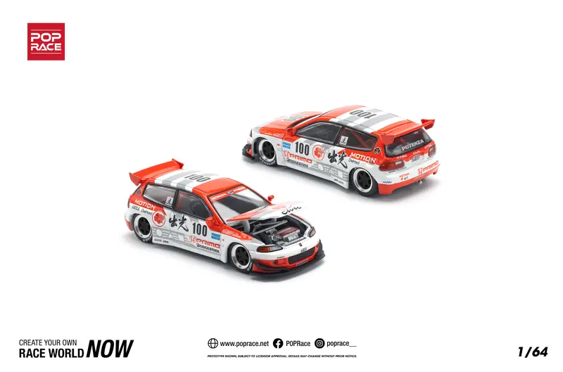 1:64 Honda Civic Eg6 Pandem -- #100 Idemitsu Motion Infinite -- Pop Race 1