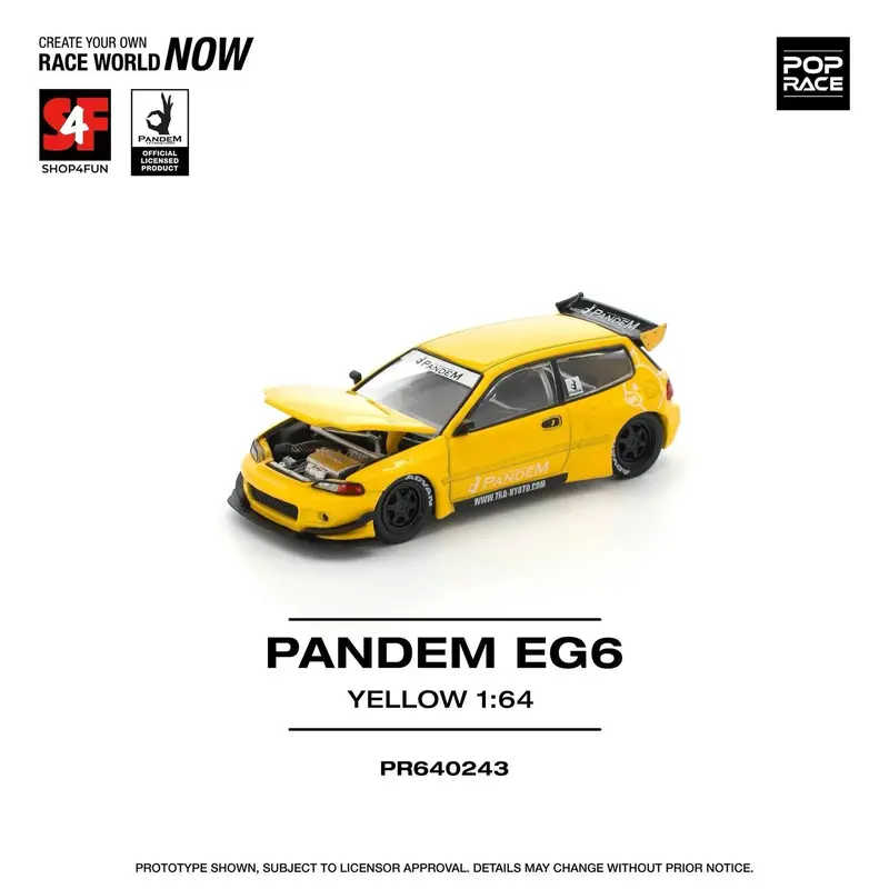 1:64 Honda Civic Eg6 Pandem -- Yellow -- Pop Race (Manila Auto Show 2025) 1
