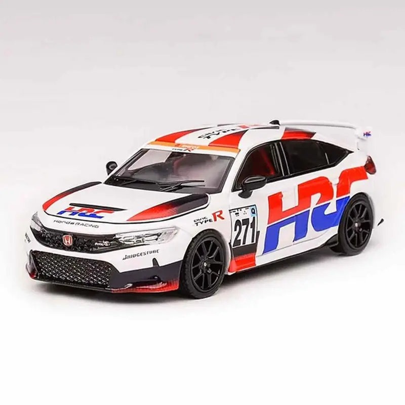 1:64 Honda Civic (Fl5) Type R - #271 Hrc Version Pearl White - Motorhelix M65313 1