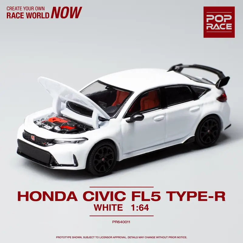 1:64 Honda Civic (Fl5) Type R -- Championship White -- Pop Race 1