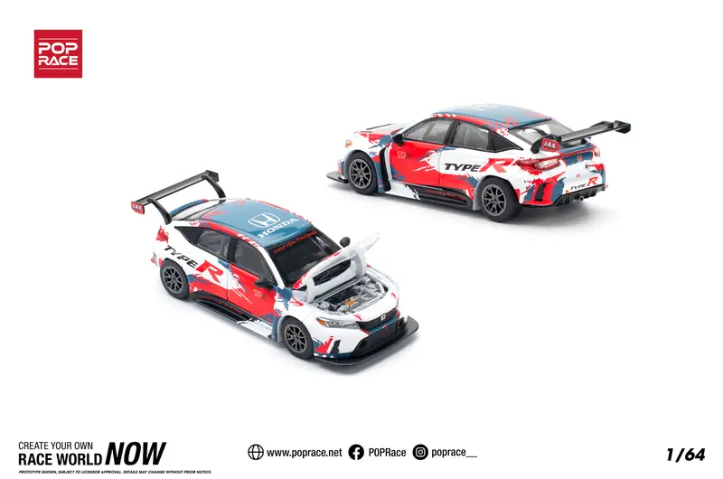 1:64 Honda Civic (Fl5) Type R Tcr -- Presentation Launch Livery -- Pop Race 1