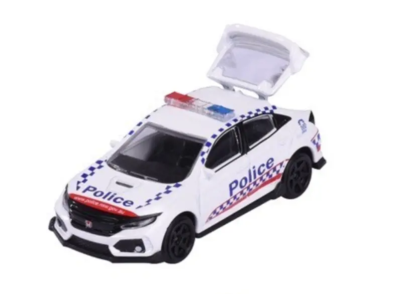 1:64 Honda Civic Type R -- 000 Emergency Police Car -- Majorette: Australia 1