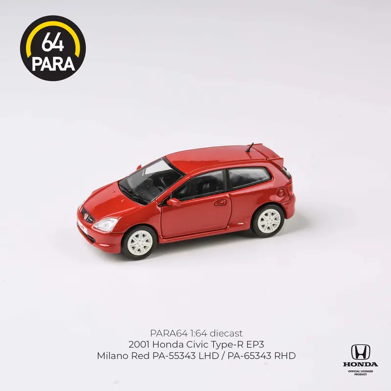 1:64 Honda Civic Type R Ep3 2001 -- Milano Red -- Para64 1
