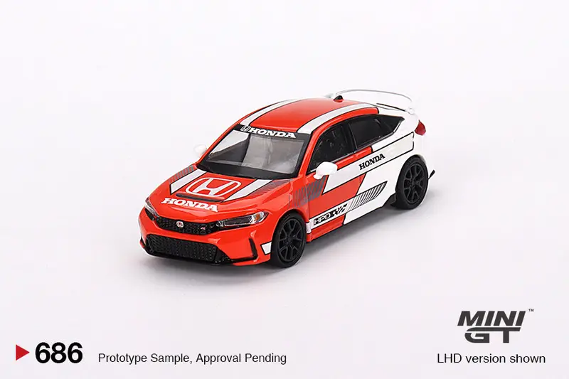 1:64 Honda Civic Type R (Fl5) 2023 -- Pace Car Red/White -- Mini Gt Mgt00686 1