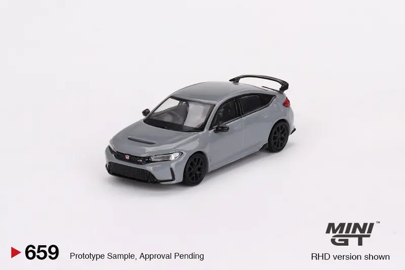 1:64 Honda Civic Type R (Fl5) 2023 -- Sonic Grey Pearl -- Mini Gt 1