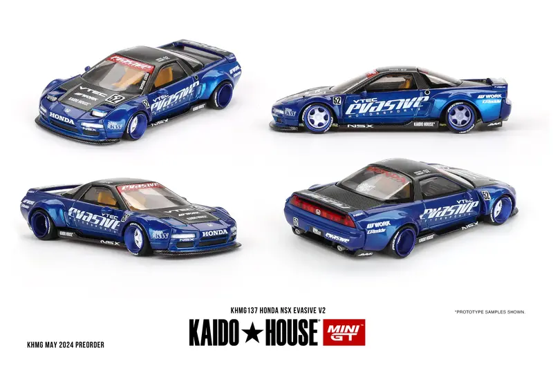 1:64 Honda Nsx Evasive V2 Blue -- Kaido House X Mini Gt Khmg137 1
