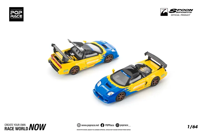 1:64 Honda Nsx-R Gt -- Spoon Blue/Yellow -- Pop Race 1