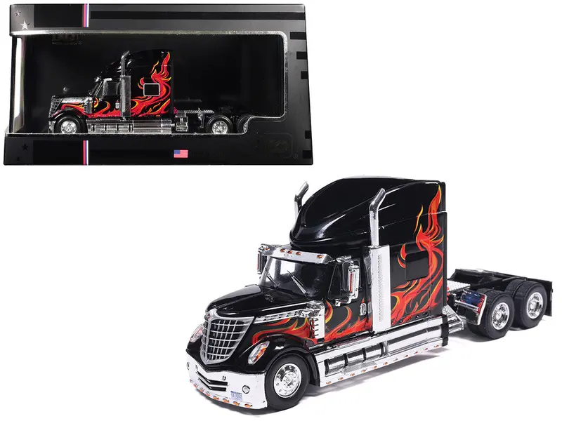 1:64 International Lonestar 2010 -- Black W/Flames -- Ixo Models Truck 1