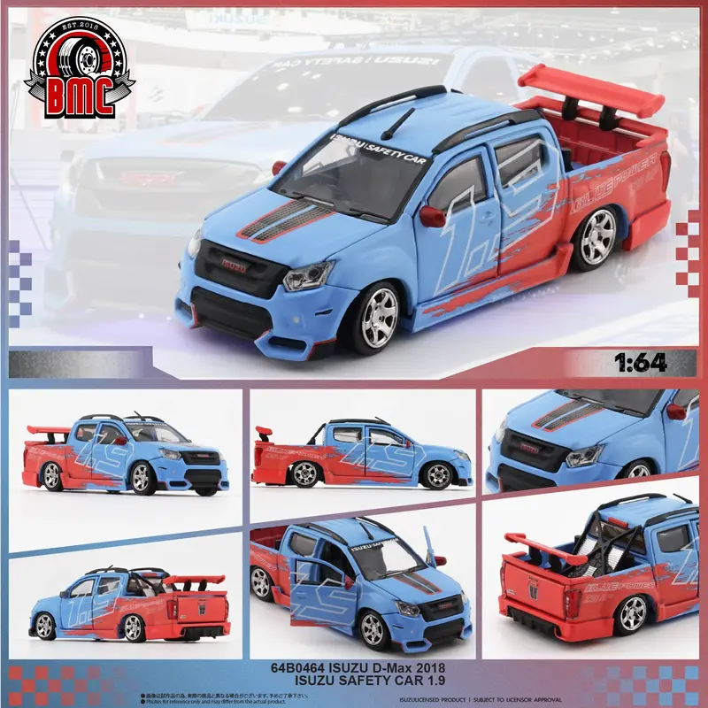1:64 Isuzu D-Max Low Rider -- Blue/Red Safety Car -- Bm Creations 1