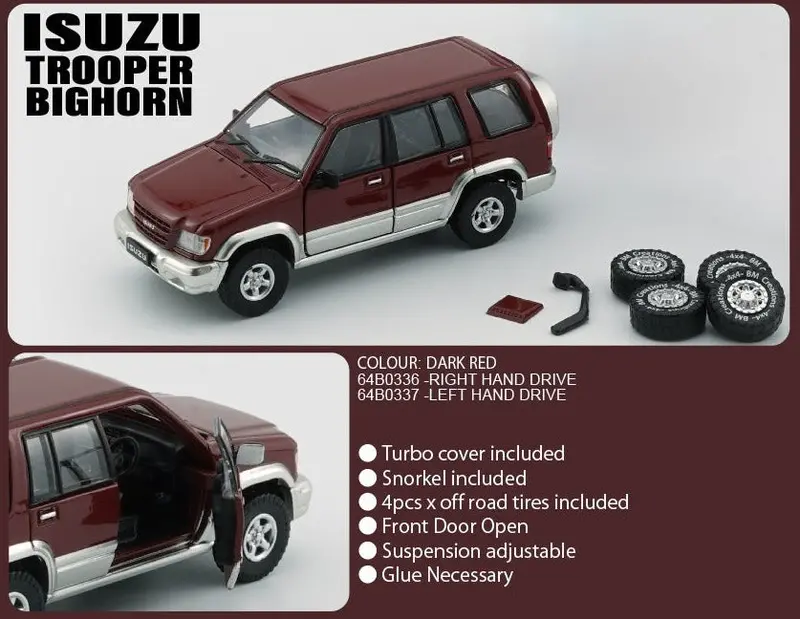1:64 Isuzu Trooper/Big Horn (1998 - 2002) -- Dark Red -- Bm Creations 1