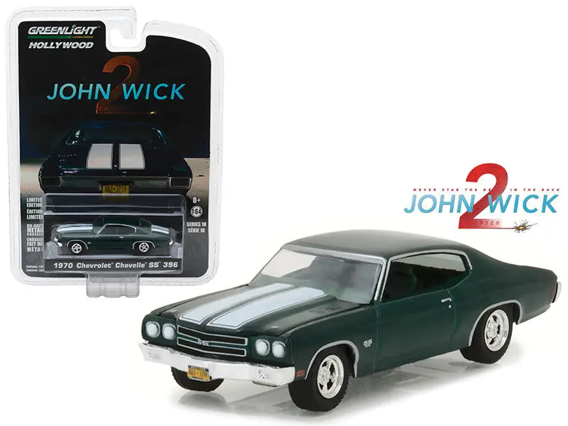 1:64 John Wick 2 -- 1970 Chevrolet Chevelle Ss 396 - Green -- Greenlight 1