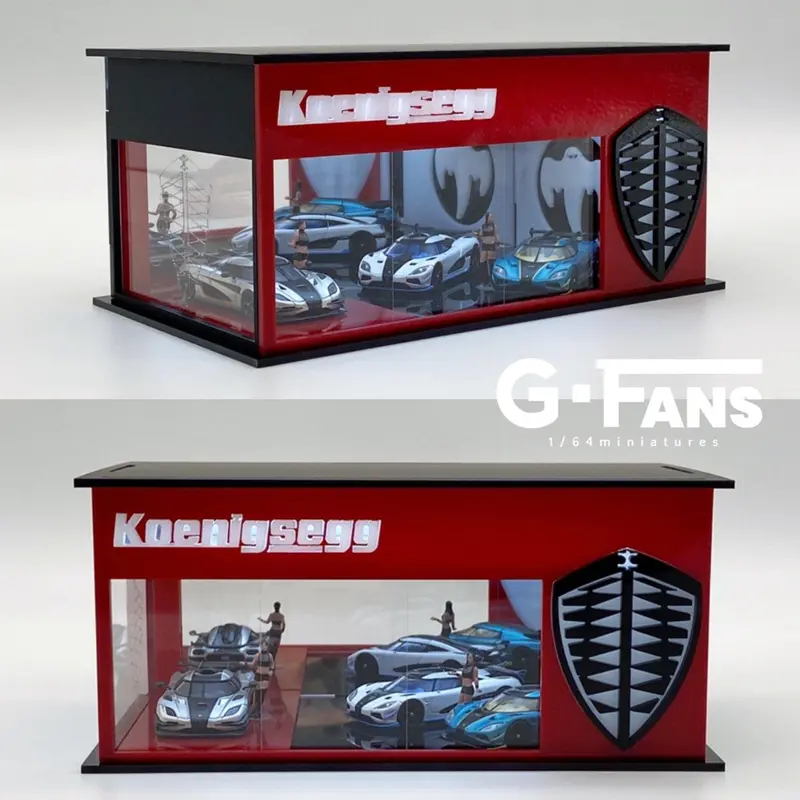 1:64 Koenigsegg Dealership Showroom Diorama Display With Leds -- G-Fans 710001 1