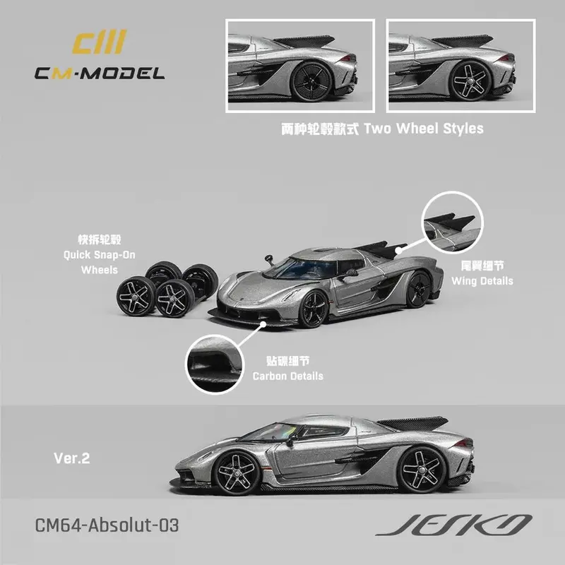 1:64 Koenigsegg Jesko Absolut -- Metallic Gun Grey -- Cm-Model 1