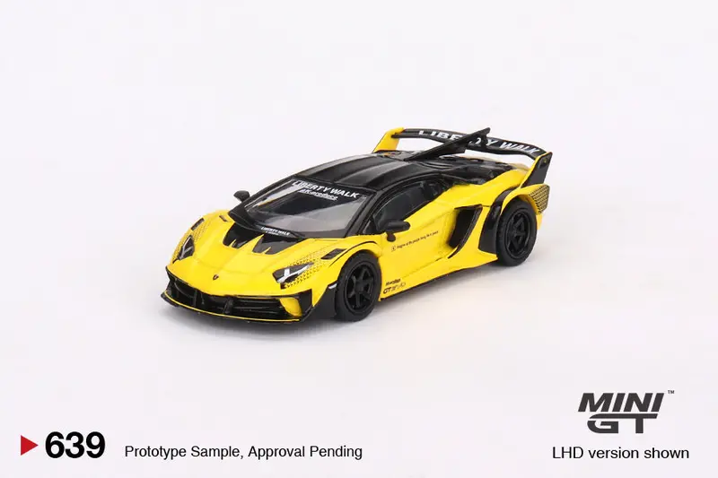 1:64 Lamborghini Aventador Lb-Silhouette Works Gt Evo -- Yellow -- Mini Gt 1
