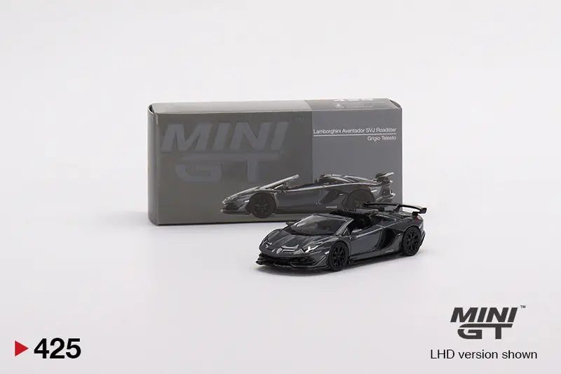 1:64 Lamborghini Aventador Svj Roadster -- Grigio Telesto (Grey) -- Mini Gt 1