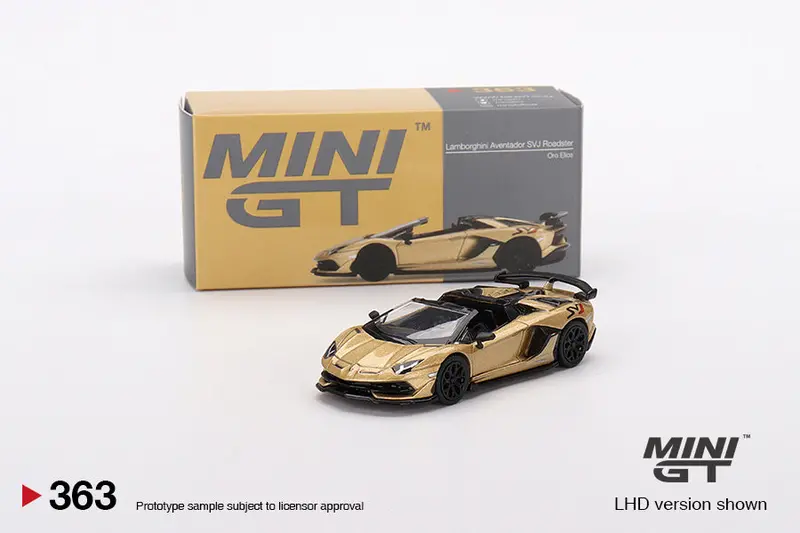 1:64 Lamborghini Aventador Svj Roadster -- Oro Elios (Gold) -- Mini Gt 1