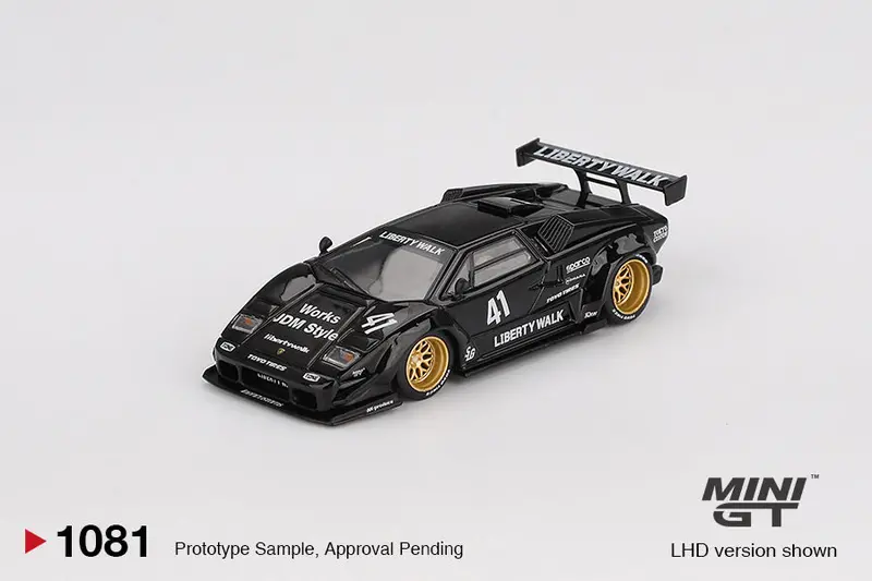 1:64 Lamborghini Countach Lb-Works -- Black -- Mini Gt Mgt01081 2