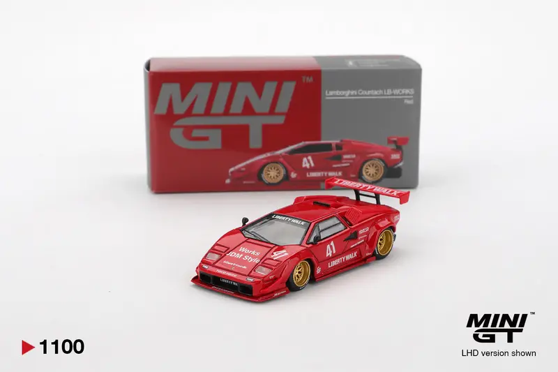 1:64 Lamborghini Countach Lb-Works -- Red -- Mini Gt Mgt01100 1
