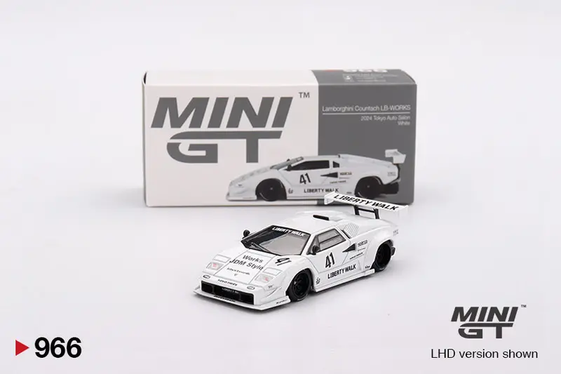 1:64 Lamborghini Countach Lb-Works White -- Tokyo Auto Salon -- Mini Gt Mgt00966 1