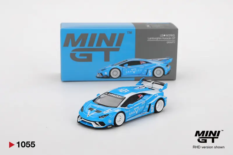 1:64 Lamborghini Huracán Gt Lb-Works -- #5 "Gravity" Blue -- Mini Gt Mgt01055 1