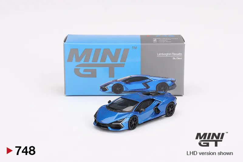 1:64 Lamborghini Revuelto -- Blu Eleos (Blue) -- Mini Gt Mgt00748 1