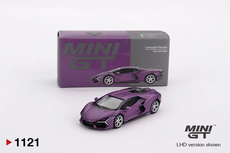 1:64 Lamborghini Revuelto -- Viola 30Th Matte Purple -- Mini Gt Mgt01121 1