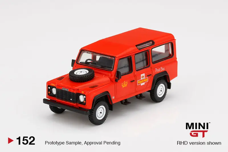 1:64 Land Rover Defender 110 -- Uk Royal Mail Post Bus -- Mini Gt 1