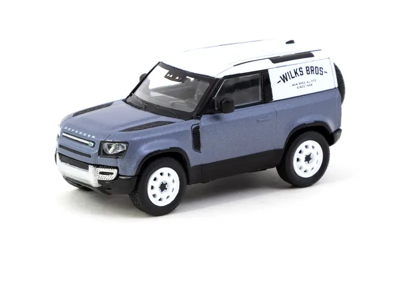1:64 Land Rover Defender 90 -- Matte Blue Grey -- Tarmac Works 1