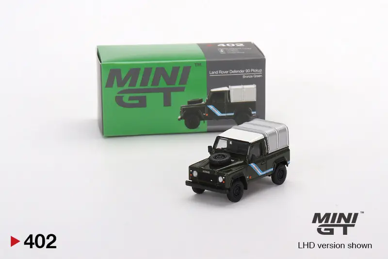 1:64 Land Rover Defender 90 Pickup -- Bronze Green -- Mini Gt 1