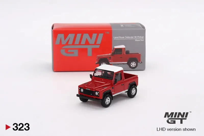1:64 Land Rover Defender 90 Pickup -- Masai Red -- Mini Gt Mgt00323 1