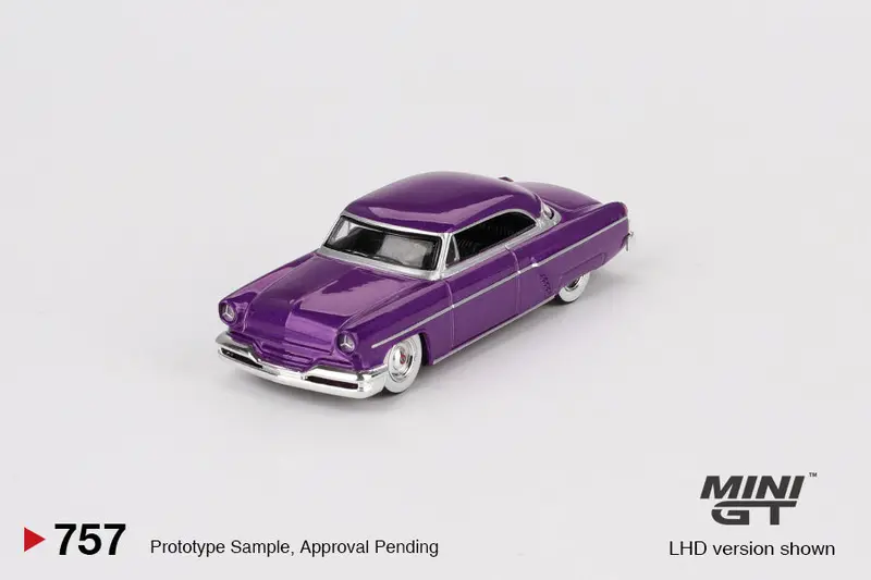 1:64 Lincoln Capri Hot Rod 1954 -- Purple Metallic -- Mini Gt Mgt00757 2