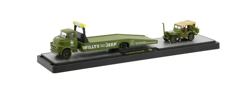 1:64 M2 Machines Auto Haulers -- 1958 Dodge Coe & 1944 Willys Jeep Mb 1
