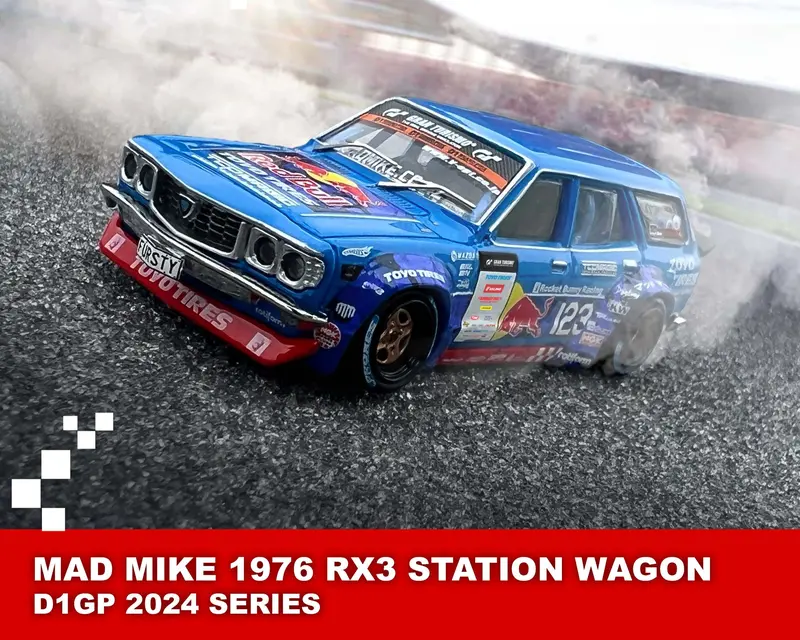 1:64 Mad Mike -- 2024 D1gp Series -- 1976 Mazda Rx3 Station Wagon -- Inno64 1