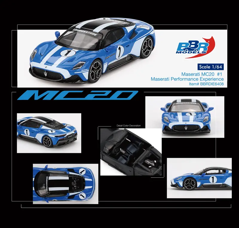 1:64 Maserati Mc20 -- #1 Blue Maserati Performance Experience -- Bbr 2