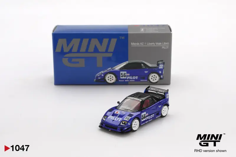 1:64 Mazda Az-1 Liberty Walk Lb40 -- Pilot Blue -- Mini Gt Mgt01047 1