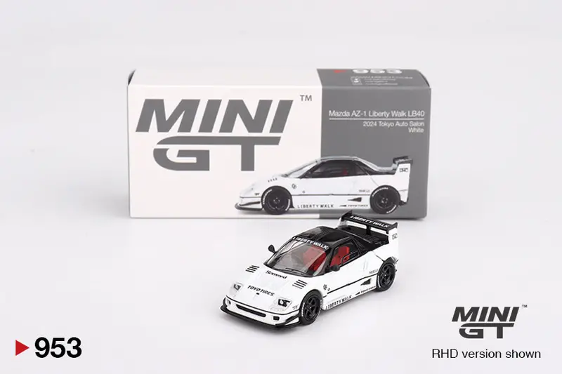 1:64 Mazda Az-1 Liberty Walk Lb40 -- White Tokyo Auto Salon -- Mini Gt Mgt00953 1