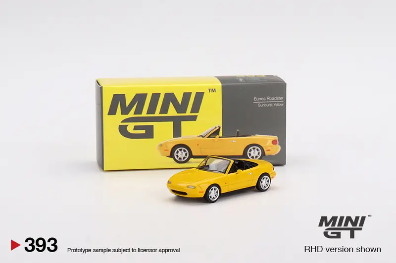 1:64 Mazda Eunos Roadster Na (Mx-5) Miata -- Sunburst Yellow -- Mini Gt 1