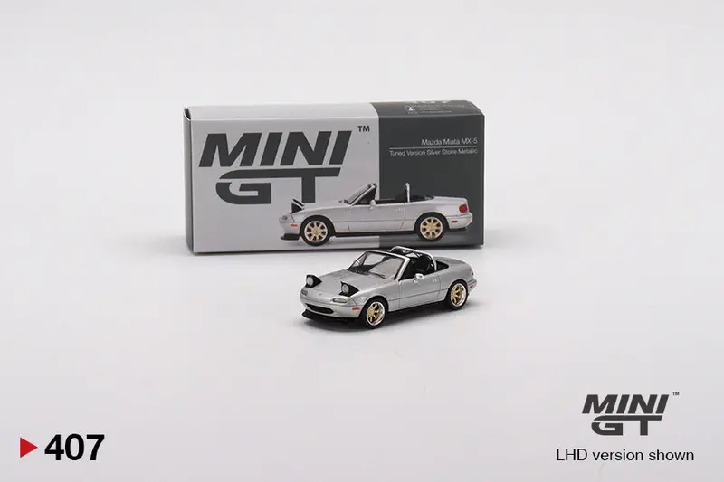1:64 Mazda Miata Mx-5 (Na) Tuned Version -- Silver Stone Metallic -- Mini Gt 1