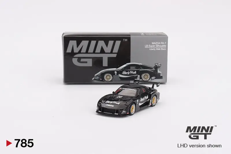 1:64 Mazda Rx-7 Lb-Super Silhouette -- Liberty Walk Black -- Mini Gt Mgt00785 1