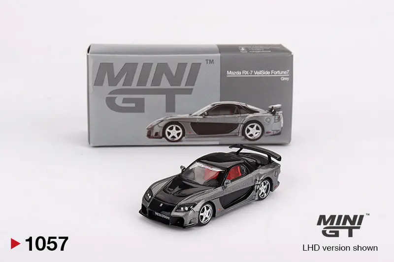 1:64 Mazda Rx-7 Veilside Fortune -- Grey -- Mini Gt Mgt01057 1
