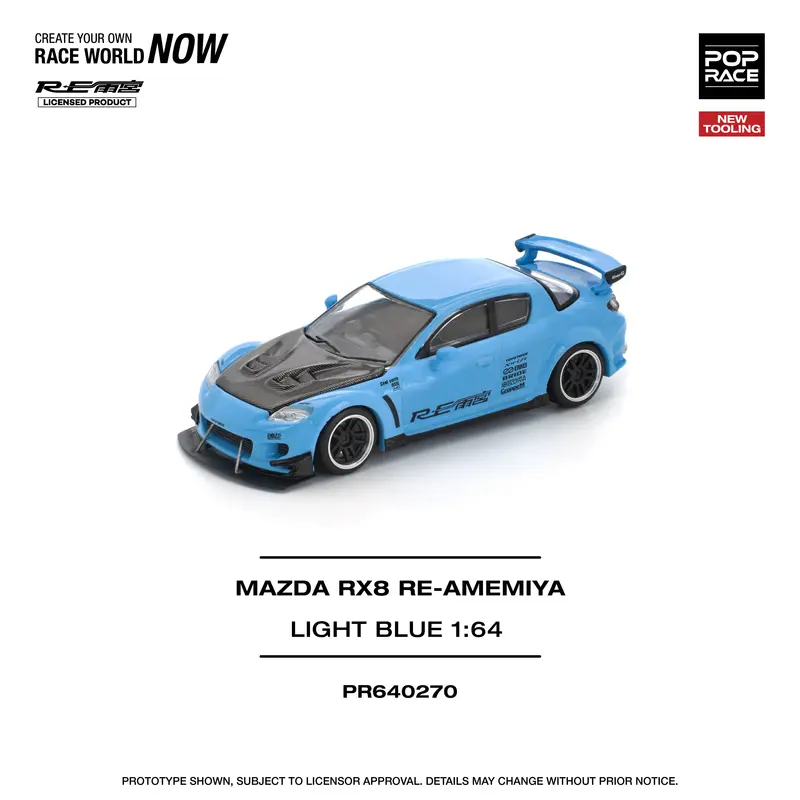 1:64 Mazda Rx-8 Re-Amemiya -- Light Blue -- Pop Race 1